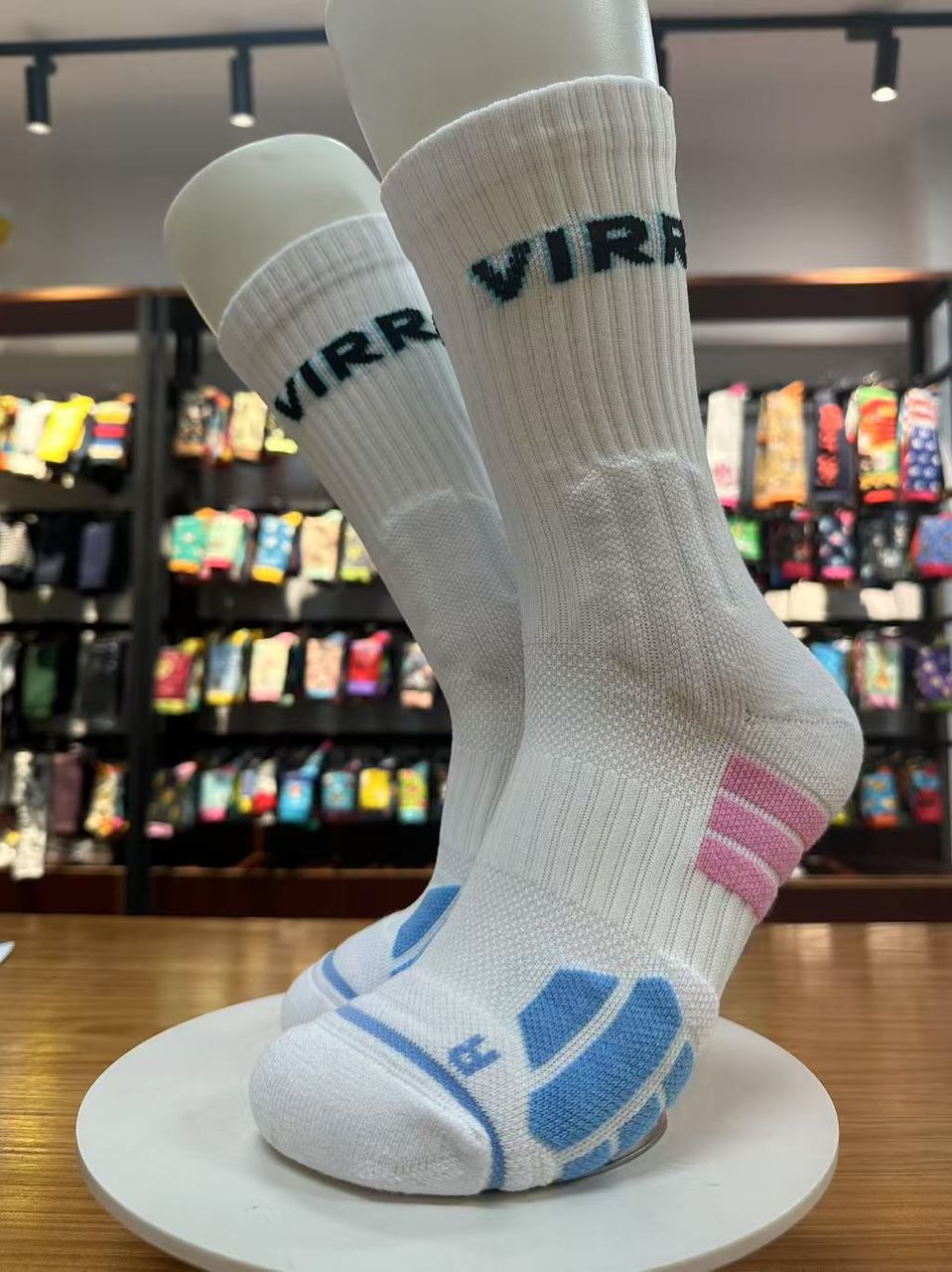 VIRR Performance Sports Socks White/Turquoise