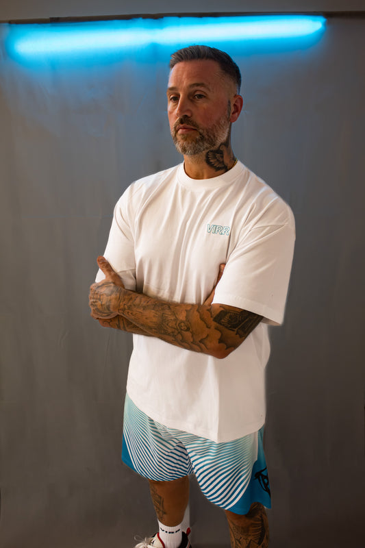 VIRR OG Basketball Shorts White/Turquoise
