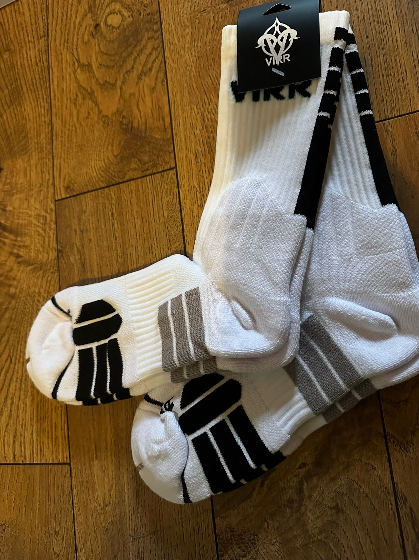 VIRR Performance Sports Socks Double Pack White/Grey